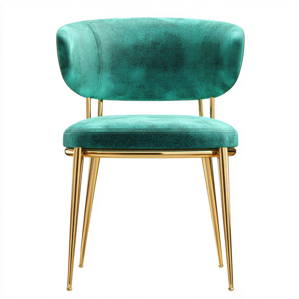 Sedia da pranzo metallo e tessuto 52x50x82 cm - verde - adatta alla sala da pranzo - design moderno-Nestleix