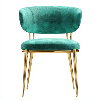 Sedia da pranzo metallo e tessuto 52x50x82 cm - verde - adatta alla sala da pranzo - design moderno-Nestleix