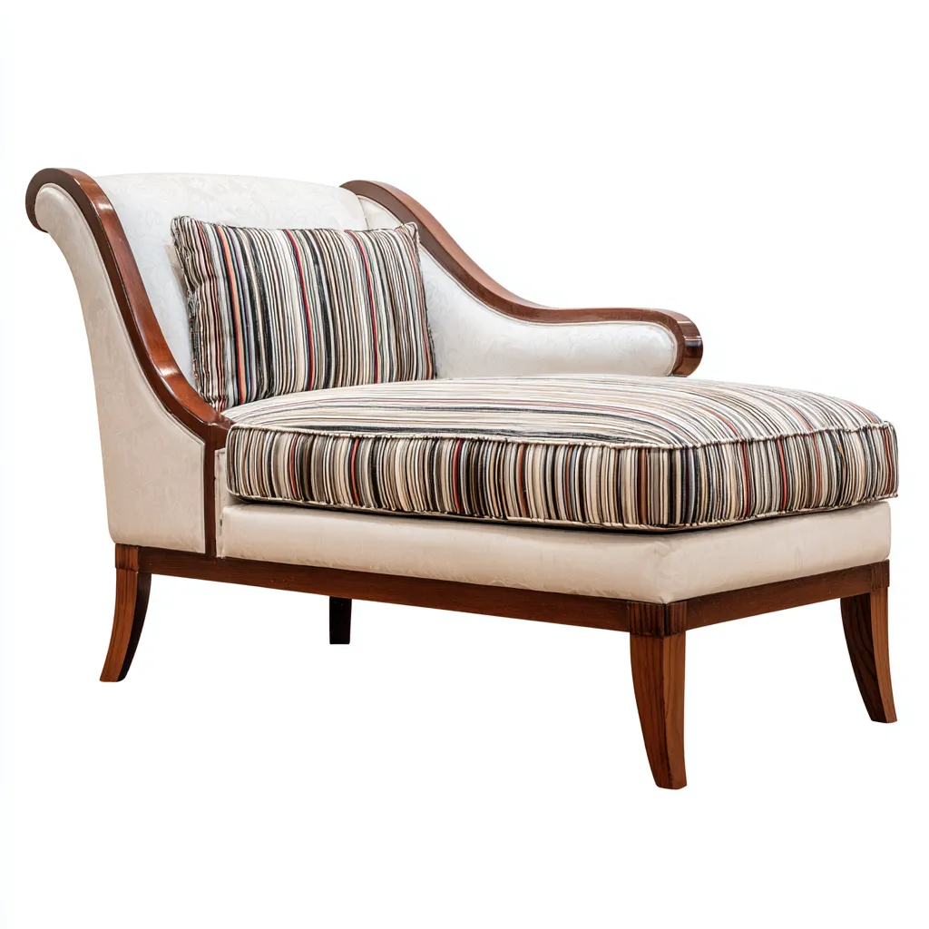 Chaise longue - Tessuto 155x75x85 cm - Crema - Design classico - Adatta per il soggiorno-Nestleix