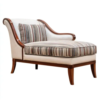 Chaise longue - Tessuto 155x75x85 cm - Crema - Design classico - Adatta per il soggiorno-Nestleix