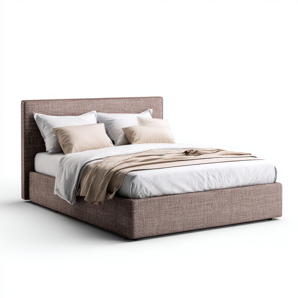 Letto matrimoniale tessuto 200x180x110 cm marrone per camera da letto design moderno-Nestleix