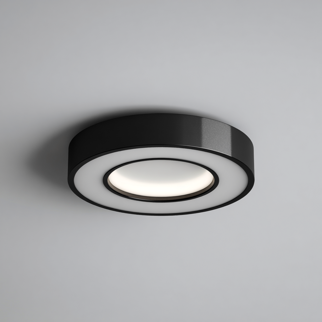 Lampada da soffitto metallo e acrilico 28x28x8 cm nero e bianco design moderno per soggiorno-Nestleix