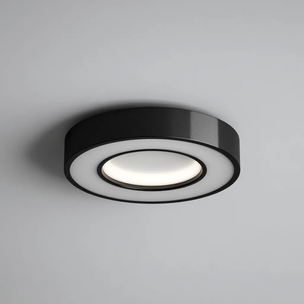 Lampada da soffitto metallo e acrilico 28x28x8 cm nero e bianco design moderno per soggiorno-Nestleix