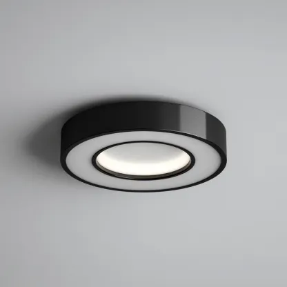 Lampada da soffitto metallo e acrilico 28x28x8 cm nero e bianco design moderno per soggiorno-Nestleix
