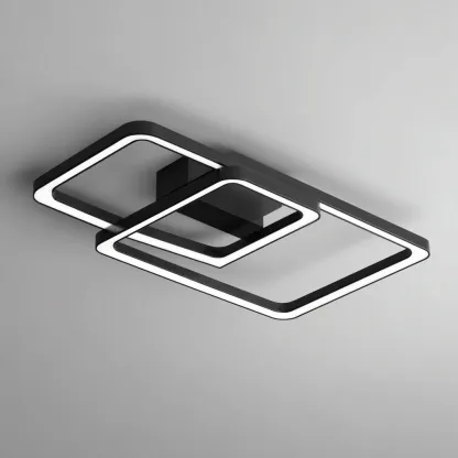 Lampada da soffitto metallo e acrilico 55x38x8 cm nero design moderno per soggiorno-Nestleix