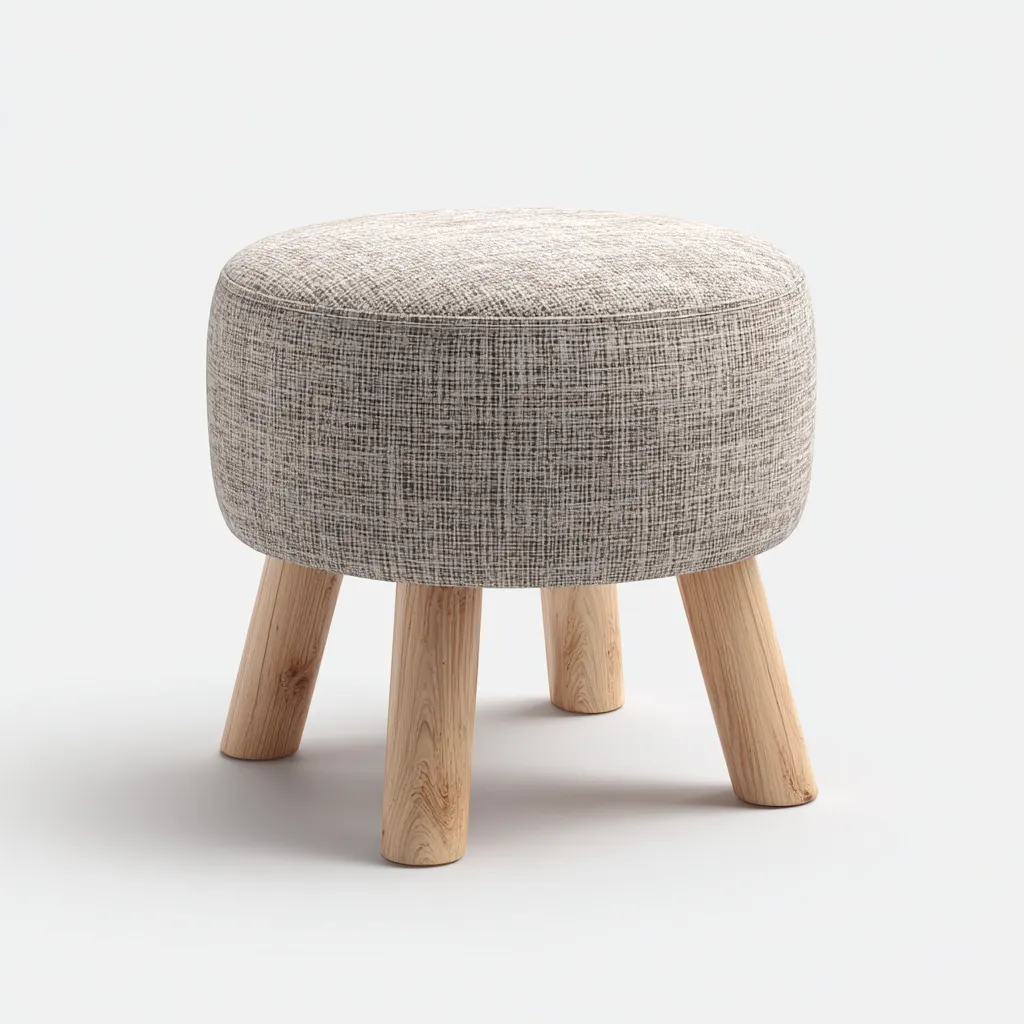 Pouf tessuto 36x36x42 cm grigio - design moderno - per soggiorno-Nestleix