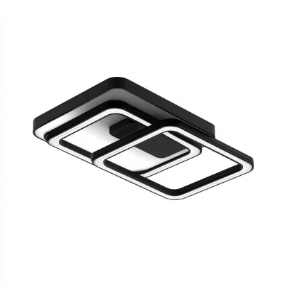 Lampada da soffitto metallo e acrilico 55x40x8 cm nero design moderno per soggiorno-Nestleix