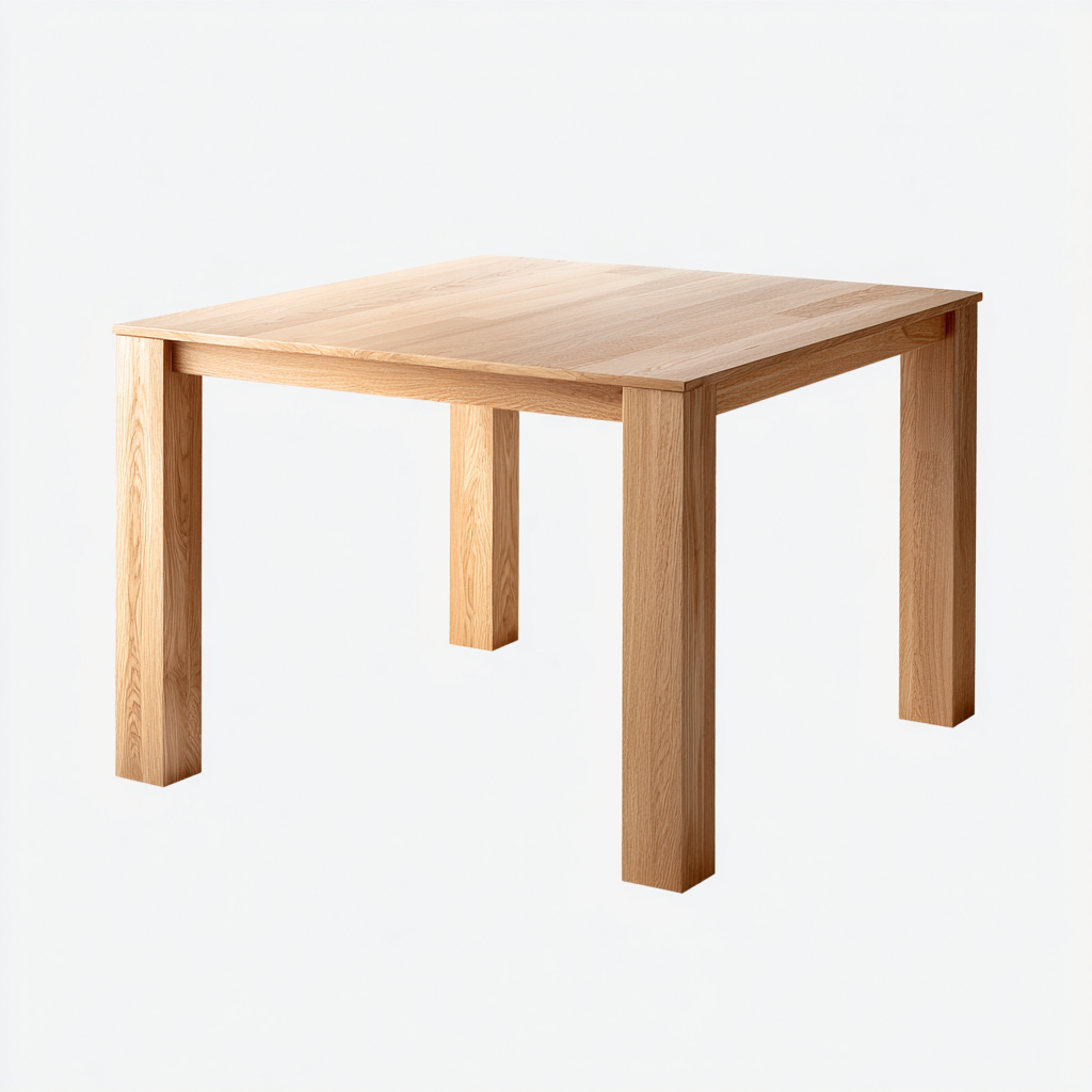 Tavolo da pranzo in legno 80x80x75 cm - legno naturale - design moderno per sala da pranzo-Nestleix