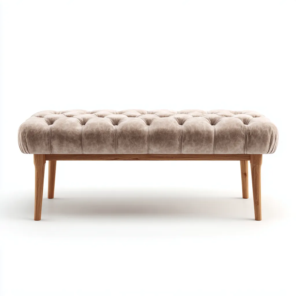 Panca per letto imbottita in tessuto con base in legno 120x45x47 cm - caffè chiaro - design moderno - adatta alla camera da letto-Nestleix