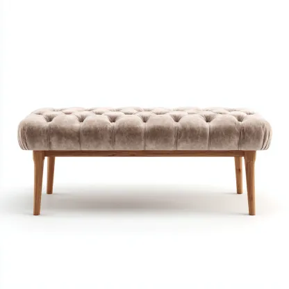 Panca per letto imbottita in tessuto con base in legno 120x45x47 cm - caffè chiaro - design moderno - adatta alla camera da letto-Nestleix