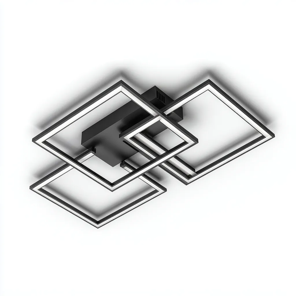 Lampada da soffitto metallo e acrilico 70x60x9 cm nero design moderno per soggiorno-Nestleix