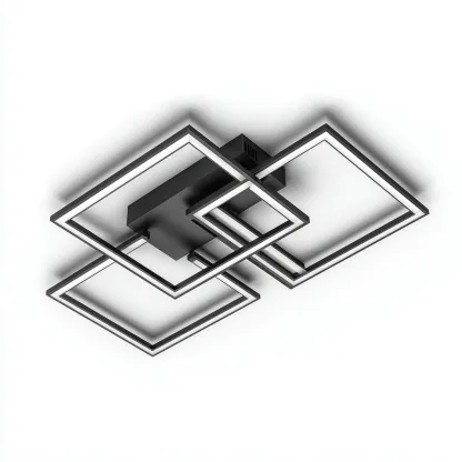 Lampada da soffitto metallo e acrilico 70x60x9 cm nero design moderno per soggiorno-Nestleix