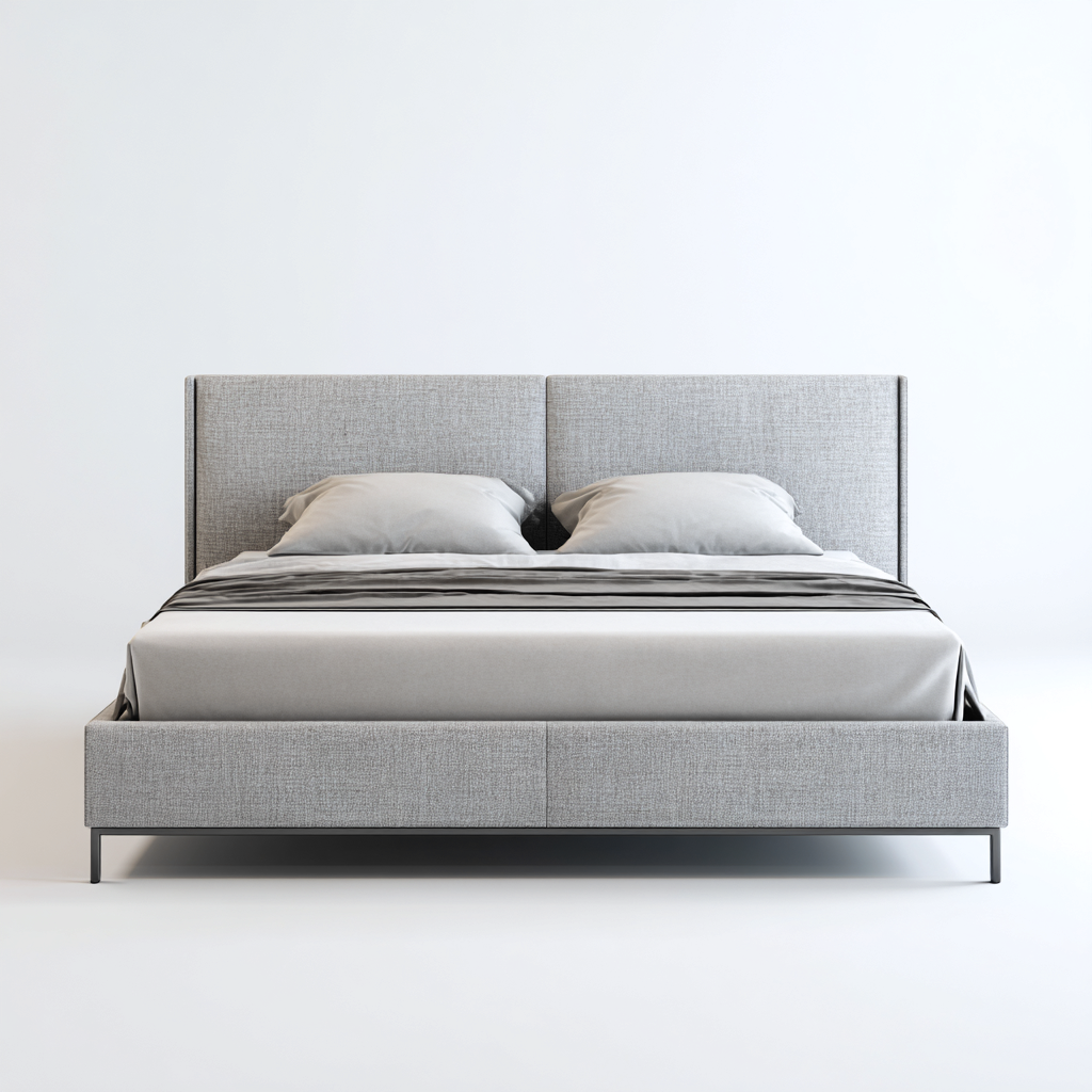 Letto matrimoniale tessuto e metallo 200x180x110 cm grigio - nero per camera da letto design moderno-Nestleix