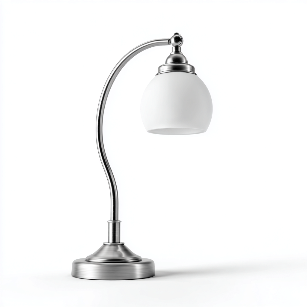 Lampada da tavolo in metallo e vetro 22x18x38 cm - argento - bianco - adatta al soggiorno e alla camera da letto - design moderno-Nestleix