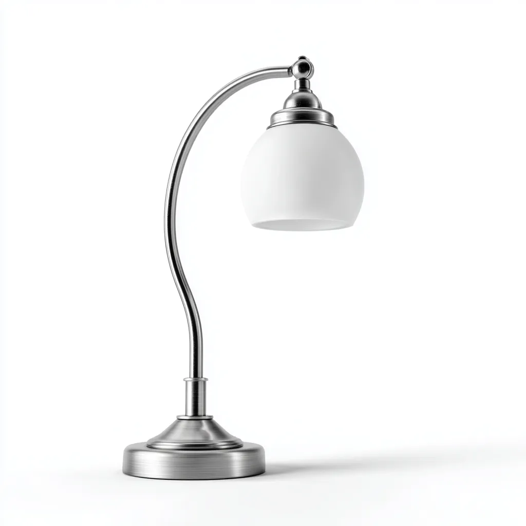 Lampada da tavolo in metallo e vetro 22x18x38 cm - argento - bianco - adatta al soggiorno e alla camera da letto - design moderno-Nestleix