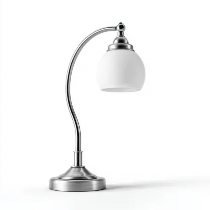 Lampada da tavolo in metallo e vetro 22x18x38 cm - argento - bianco - adatta al soggiorno e alla camera da letto - design moderno-Nestleix