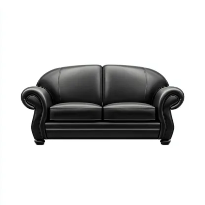 Divano lineare - Pelle - 165x90x95 cm - Nero - Design classico adatto al soggiorno-Nestleix