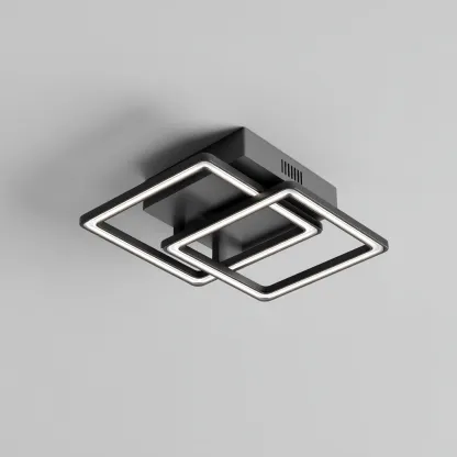 Lampada da soffitto metallo e acrilico 40x35x8 cm nero design moderno per soggiorno-Nestleix