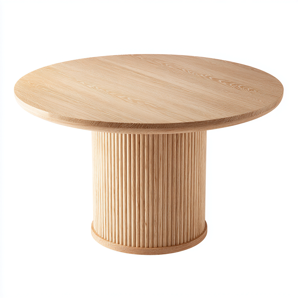 Tavolo da pranzo in legno 120x120x75 cm - legno naturale - design moderno per sala da pranzo-Nestleix