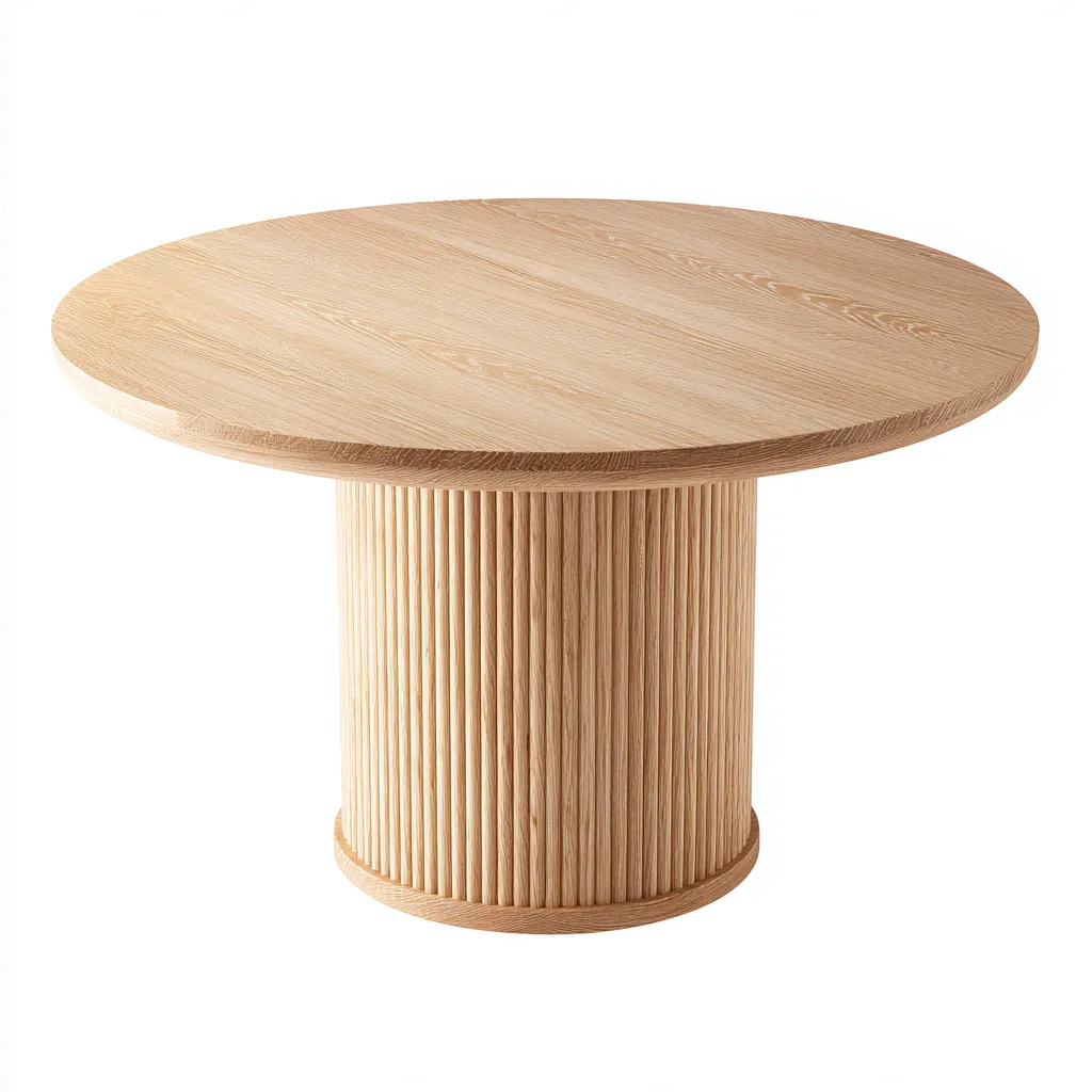 Tavolo da pranzo in legno 120x120x75 cm - legno naturale - design moderno per sala da pranzo-Nestleix