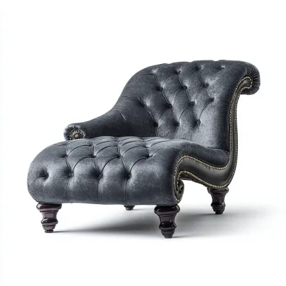 Chaise longue - Velluto 155x75x85 cm - Grigio - Design classico - Adatta per il soggiorno-Nestleix