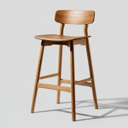 Sgabello da bar legno 46x49x102 cm legno naturale design nordico adatto per ristorante-Nestleix