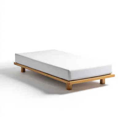 Letto singolo legno massello 200x100x25 cm colore naturale per camera da letto stile minimal-Nestleix