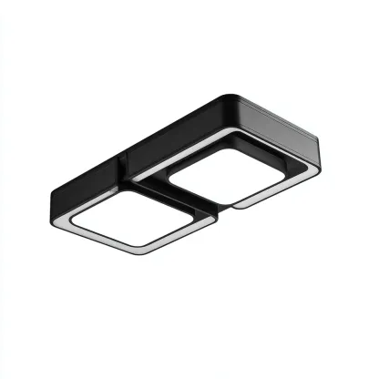 Lampada da soffitto metallo e acrilico 48x25x7 cm nero design moderno per soggiorno-Nestleix