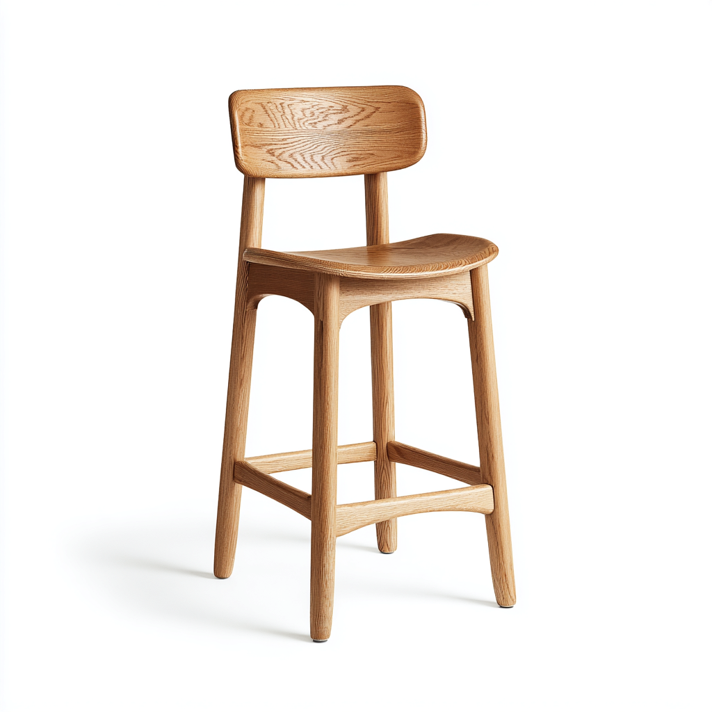 Sgabello da bar legno 45x47x95 cm legno naturale design nordico adatto per ristorante-Nestleix