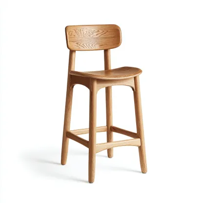 Sgabello da bar legno 45x47x95 cm legno naturale design nordico adatto per ristorante-Nestleix
