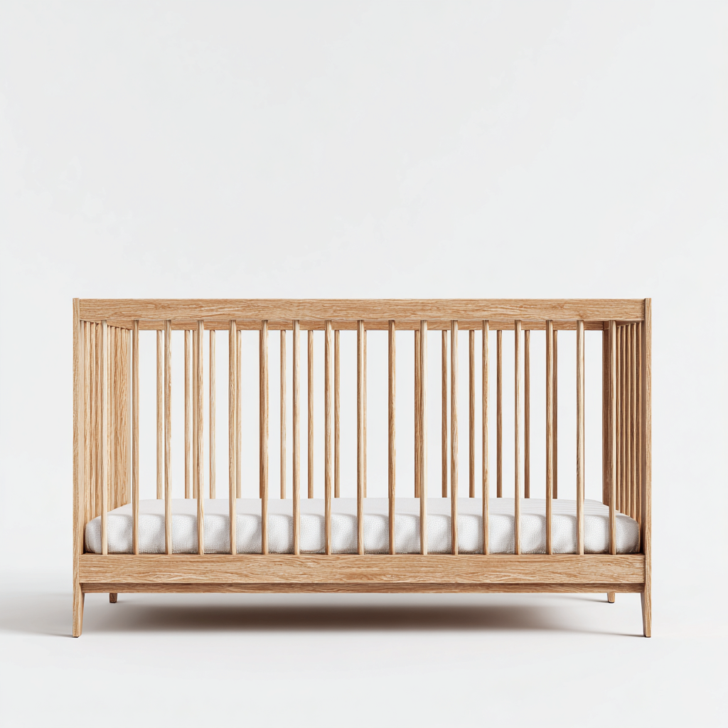 Lettino per bambini in legno 120x60x85 cm - legno naturale - design minimalista adatto per camera da letto-Nestleix
