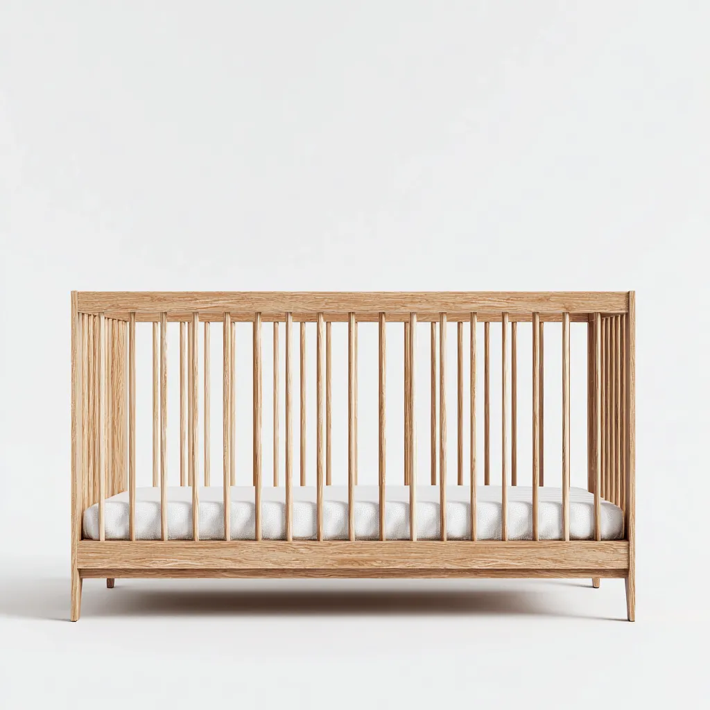 Lettino per bambini in legno 120x60x85 cm - legno naturale - design minimalista adatto per camera da letto-Nestleix