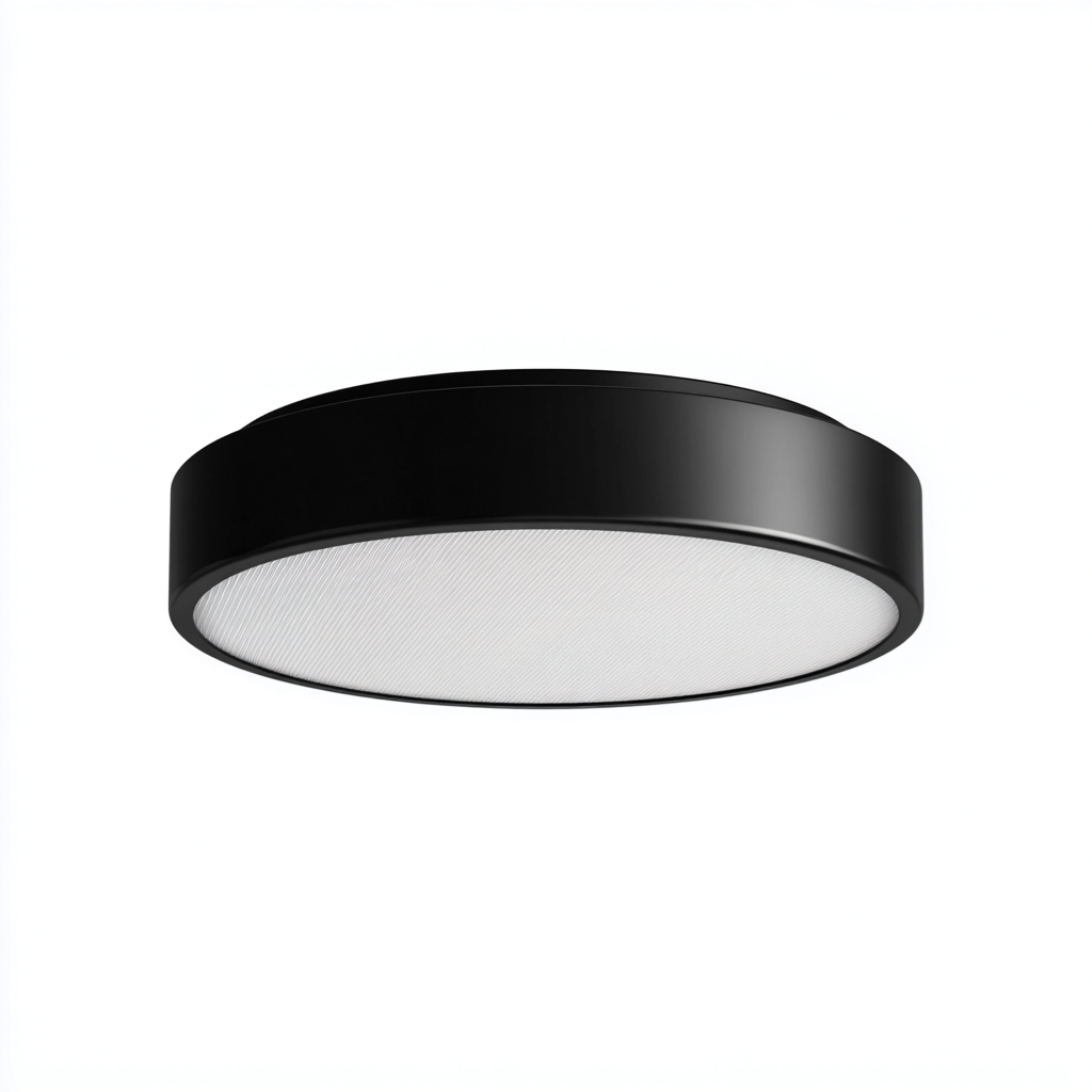 Lampada da soffitto metallo e acrilico 32x32x6 cm nero design moderno per soggiorno-Nestleix