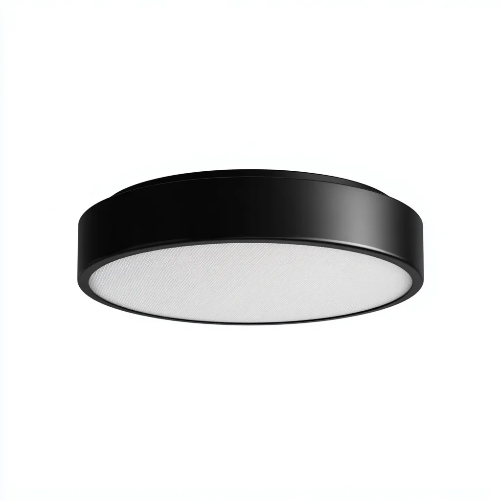 Lampada da soffitto metallo e acrilico 32x32x6 cm nero design moderno per soggiorno-Nestleix