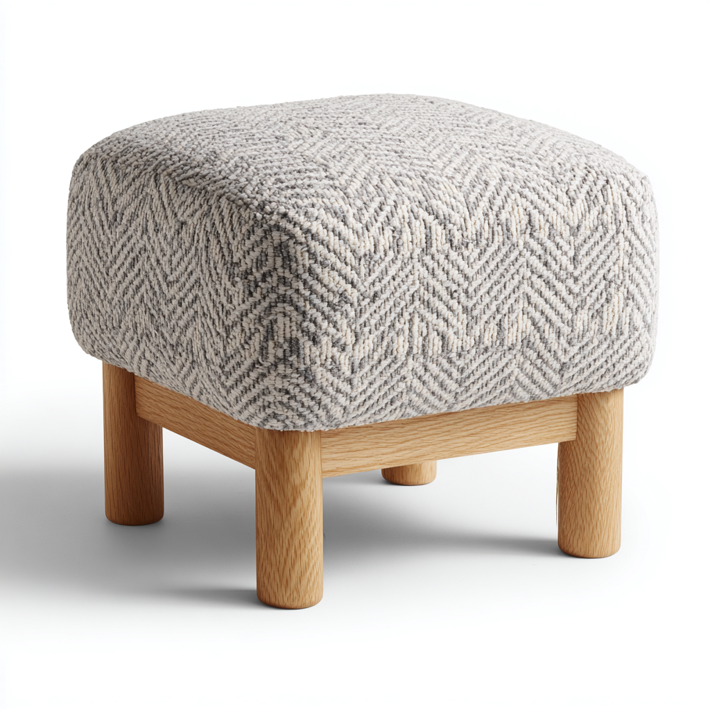 Pouf tessuto 40x40x42 cm grigio - design moderno - per soggiorno-Nestleix