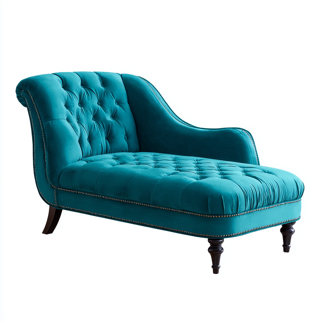 Chaise longue - Velluto 155x75x85 cm - Verde petrolio - Design classico - Adatta per il soggiorno-Nestleix