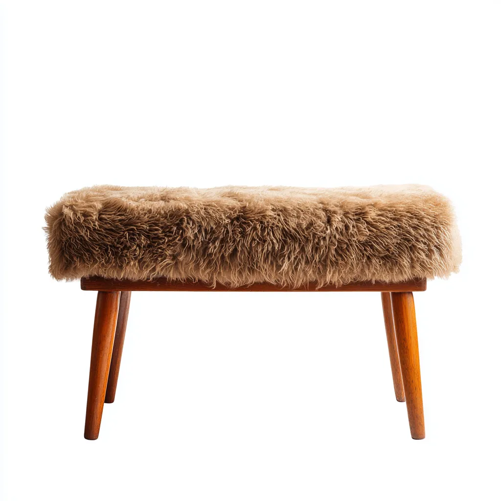 Panca per letto tessuto peloso e legno 80x40x45 cm marrone per camera da letto design nordico-Nestleix