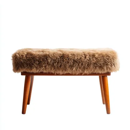 Panca per letto tessuto peloso e legno 80x40x45 cm marrone per camera da letto design nordico-Nestleix