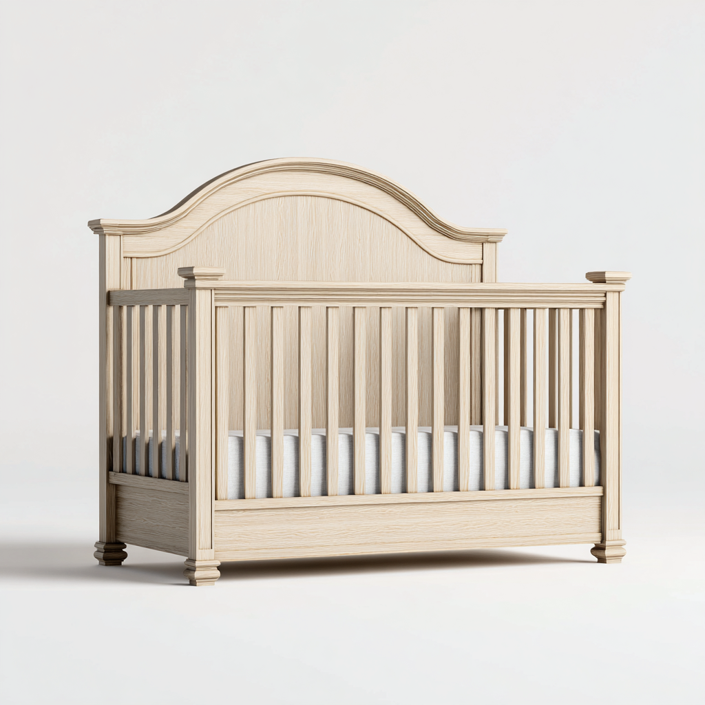 Lettino per bambini in legno 120x60x110 cm - legno naturale - stile classico adatto per camera da letto-Nestleix