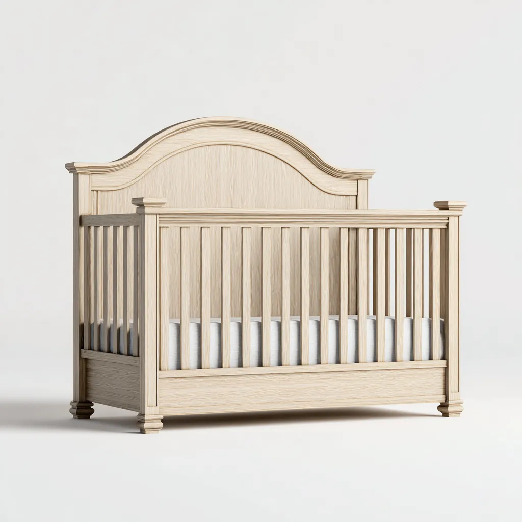 Lettino per bambini in legno 120x60x110 cm - legno naturale - stile classico adatto per camera da letto-Nestleix