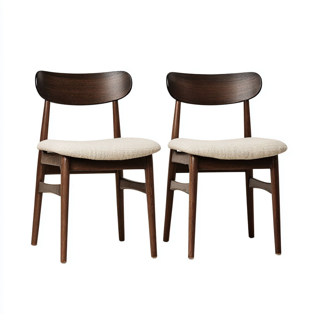 Sedia da pranzo legno e tessuto 48x50x80 cm - beige - adatta alla sala da pranzo - design moderno-Nestleix