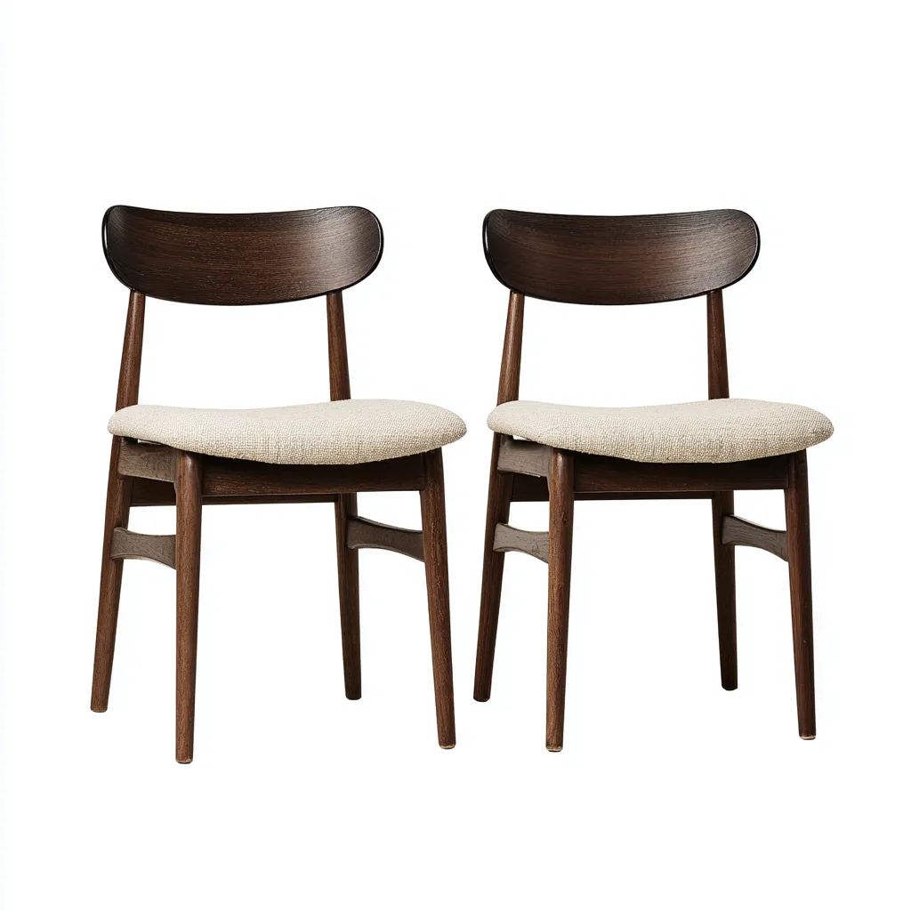 Sedia da pranzo legno e tessuto 48x50x80 cm - beige - adatta alla sala da pranzo - design moderno-Nestleix