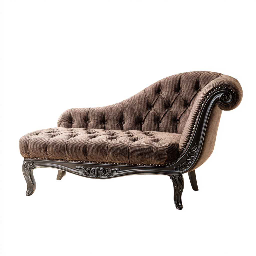 Chaise longue - Tessuto 155x75x85 cm - Marrone - Design classico - Adatta per il soggiorno-Nestleix