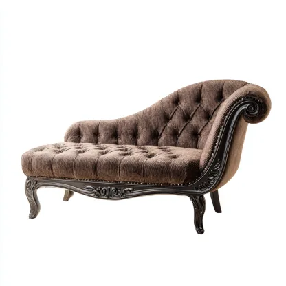 Chaise longue - Tessuto 155x75x85 cm - Marrone - Design classico - Adatta per il soggiorno-Nestleix