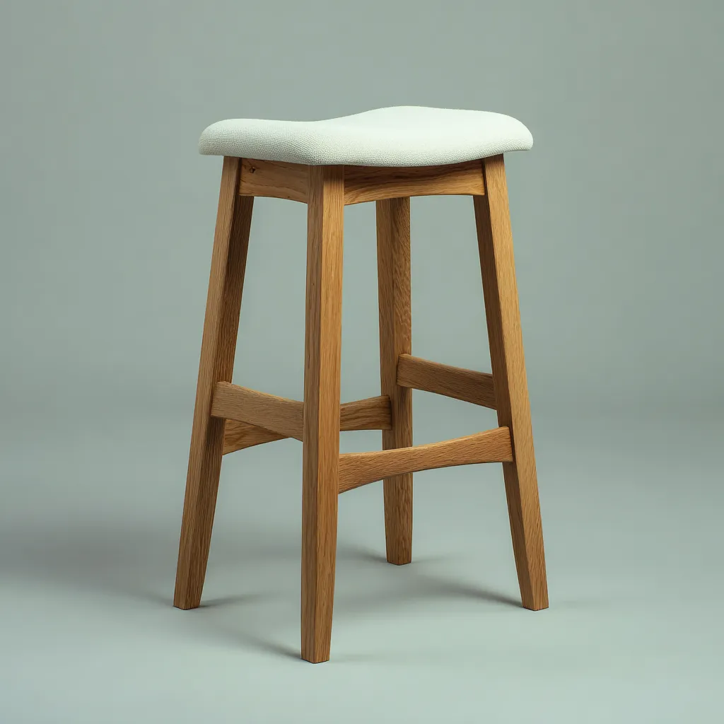 Sgabello da bar legno e tessuto 40x35x65 cm legno naturale - bianco design nordico adatto per ristorante-Nestleix