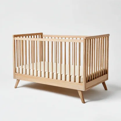 Lettino per bambini in legno 120x60x85 cm - legno naturale - stile scandinavo adatto per camera da letto-Nestleix