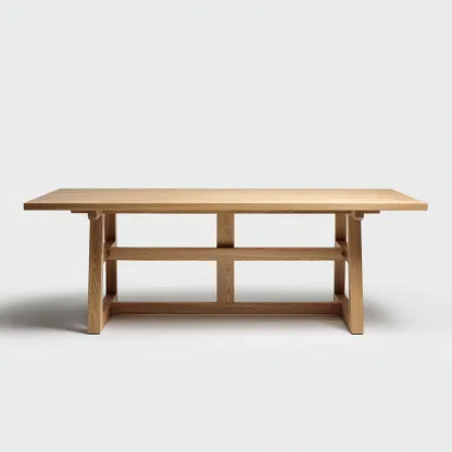 Tavolo da pranzo in legno 180x90x75 cm - legno naturale - design moderno per sala da pranzo-Nestleix