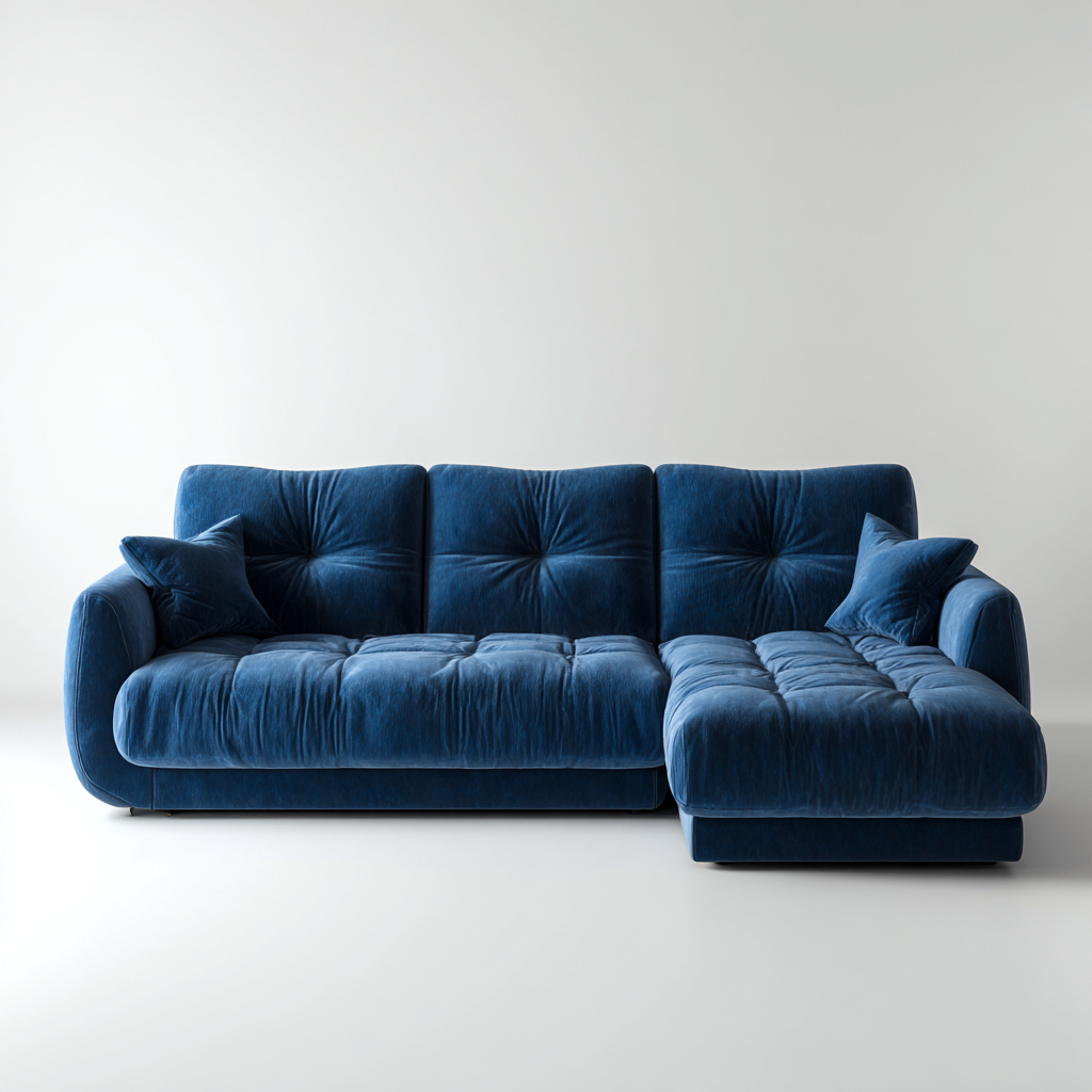 Divano angolare in tessuto 280x170x85 cm blu per soggiorno - design moderno-Nestleix