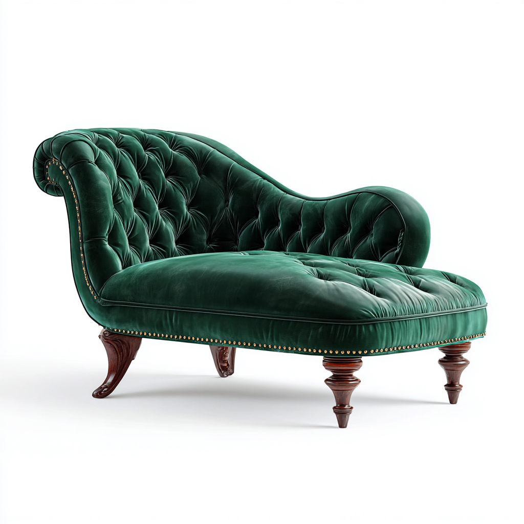 Chaise longue - Velluto 155x75x85 cm - Verde smeraldo - Design classico - Adatta per il soggiorno-Nestleix