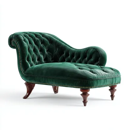 Chaise longue - Velluto 155x75x85 cm - Verde smeraldo - Design classico - Adatta per il soggiorno-Nestleix